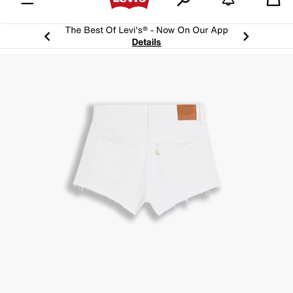 Levi’s 501 White Distressed Denim Short